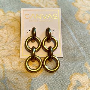 CANVAS 3-loop gold earrings